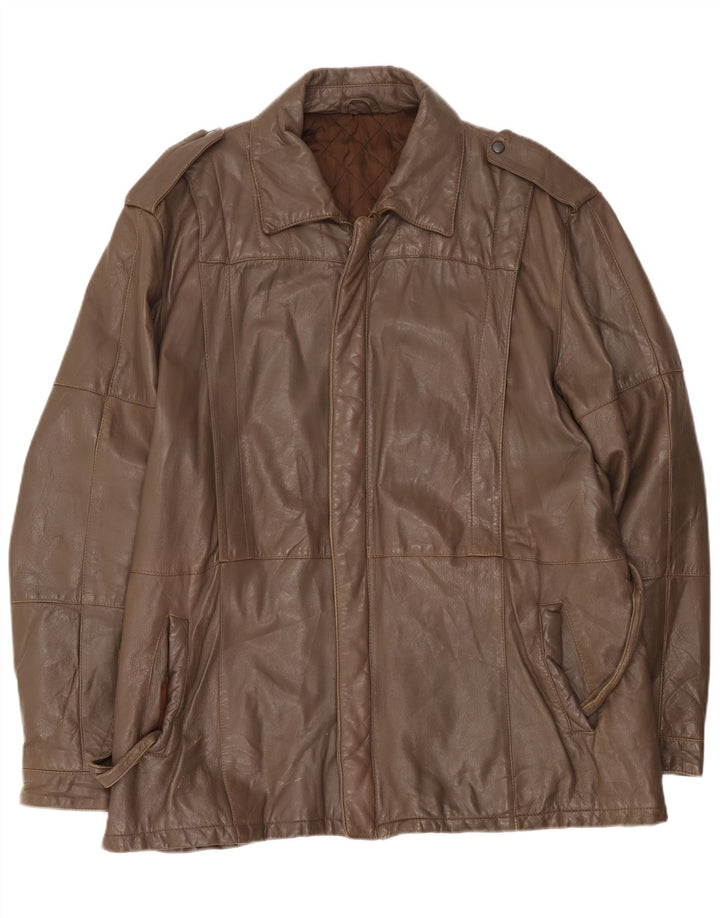 Vintage Ανδρικό Military Δερμάτινο Μπουφάν UK 40 Large Brown