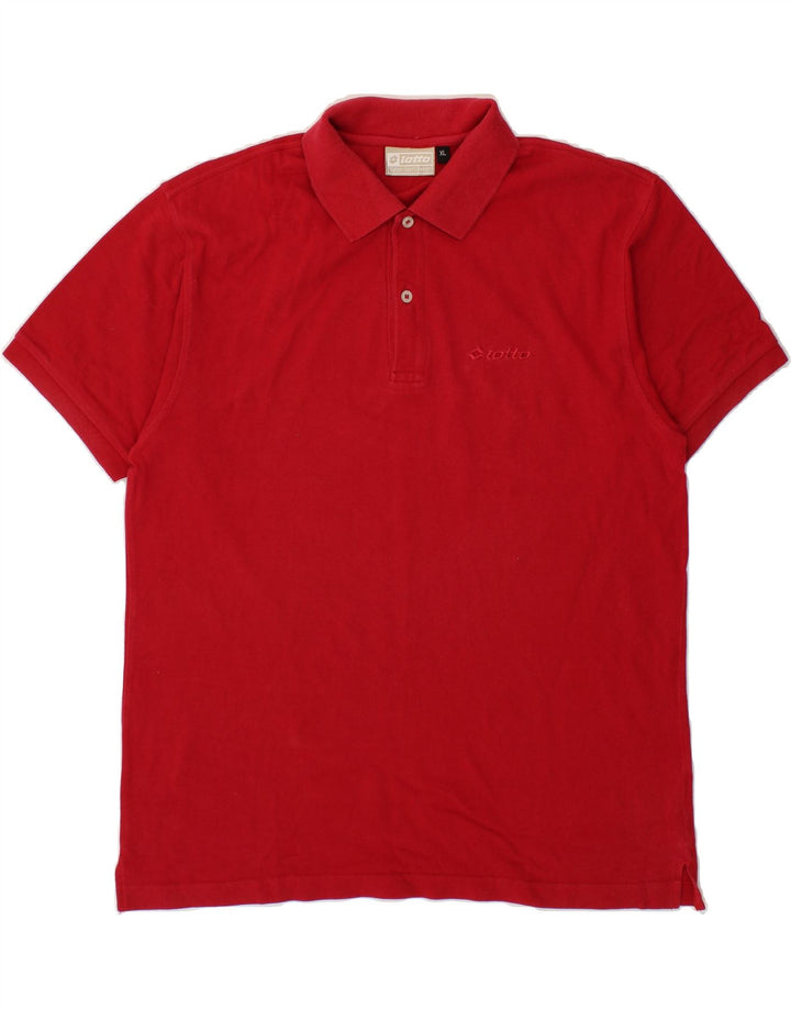 LOTTO Mens Polo Shirt XL Red Cotton Vintage Lotto and Second-Hand Lotto from Messina Hembry 