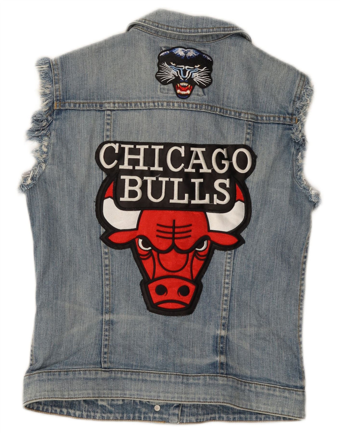 ESPRIT Γυναικεία Chicago Bulls Graphic Denim Gilet UK 12 μεσαίο μπλε βαμβακερό