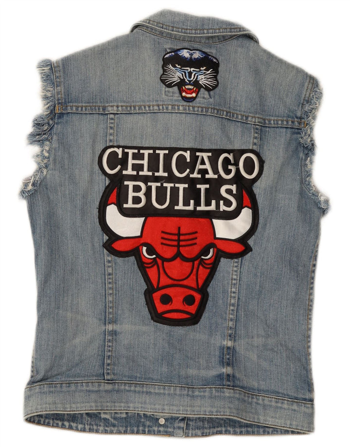 ESPRIT Γυναικεία Chicago Bulls Graphic Denim Gilet UK 12 μεσαίο μπλε βαμβακερό