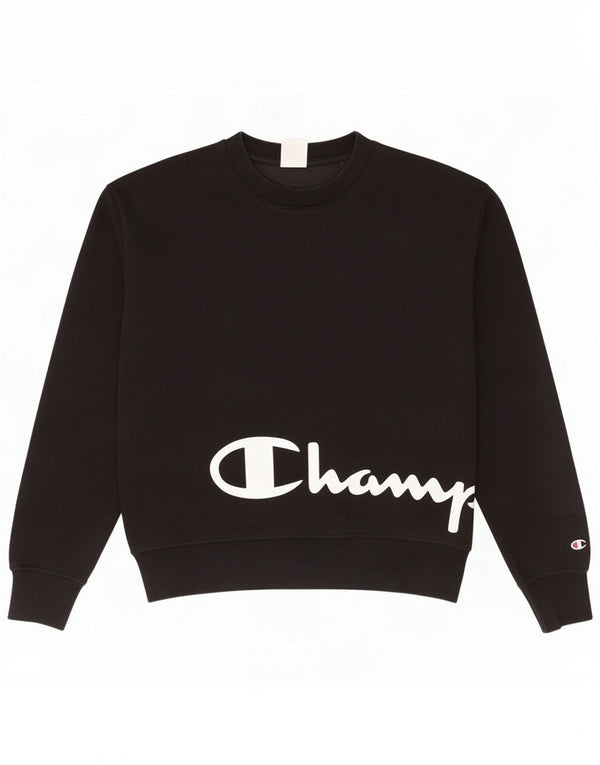 Champion Womens Graphic Sweatshirt Jumper UK 14 Medium Black