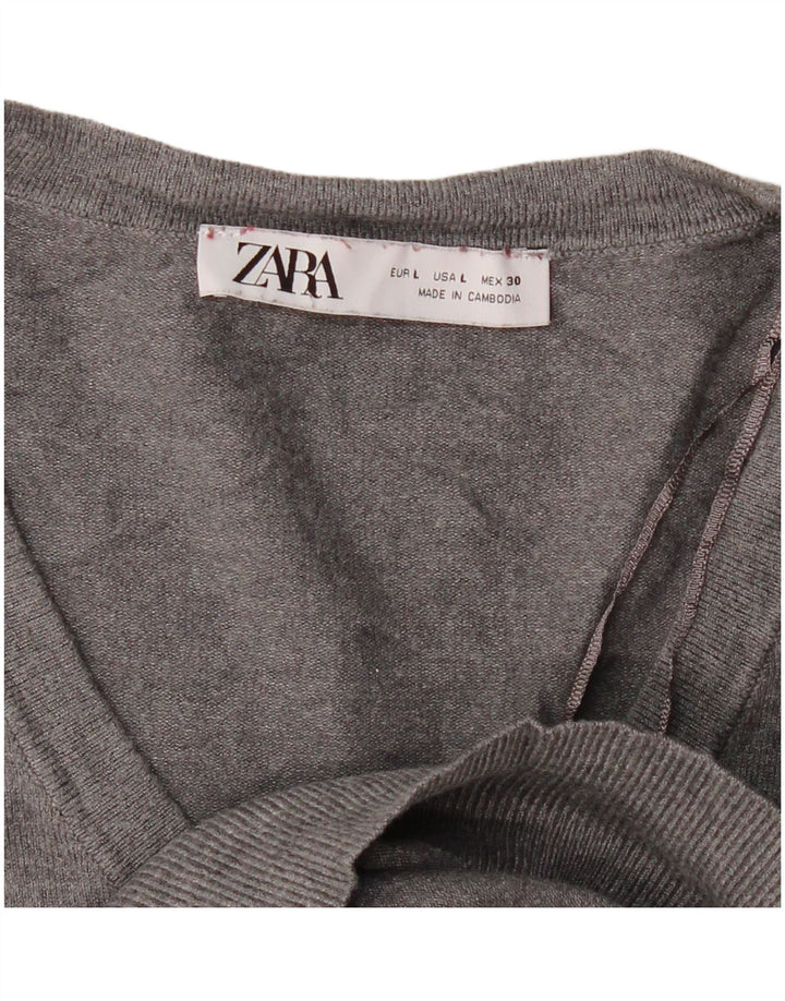 Zara Γυναικείο πουλόβερ UK 16 Large Grey