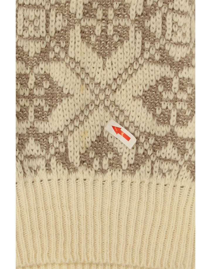 Ανδρικό πουλόβερ Ciao Crew Neck Jumper XL Μπεζ γεωμετρικό μαλλί