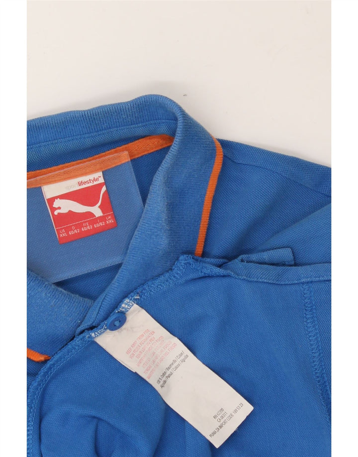 PUMA Mens Polo Shirt 2XL Blue Cotton Vintage Puma and Second-Hand Puma from Messina Hembry 