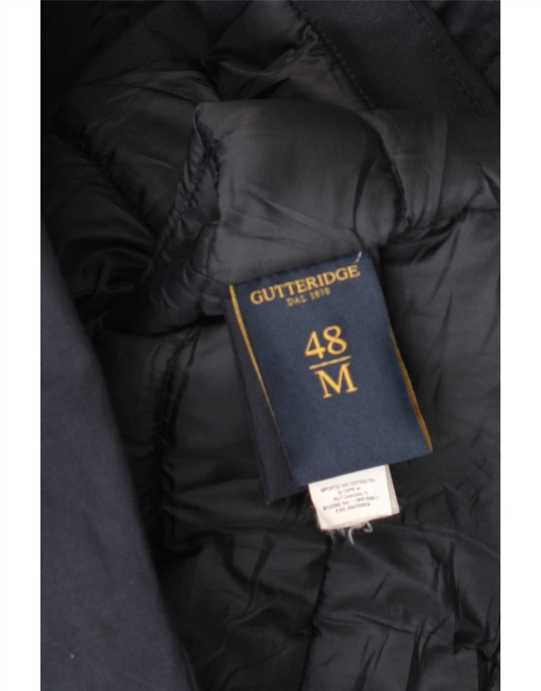 Gutteridge Ανδρικό παλτό με κουκούλα IT 48 Medium Navy Blue Polyester