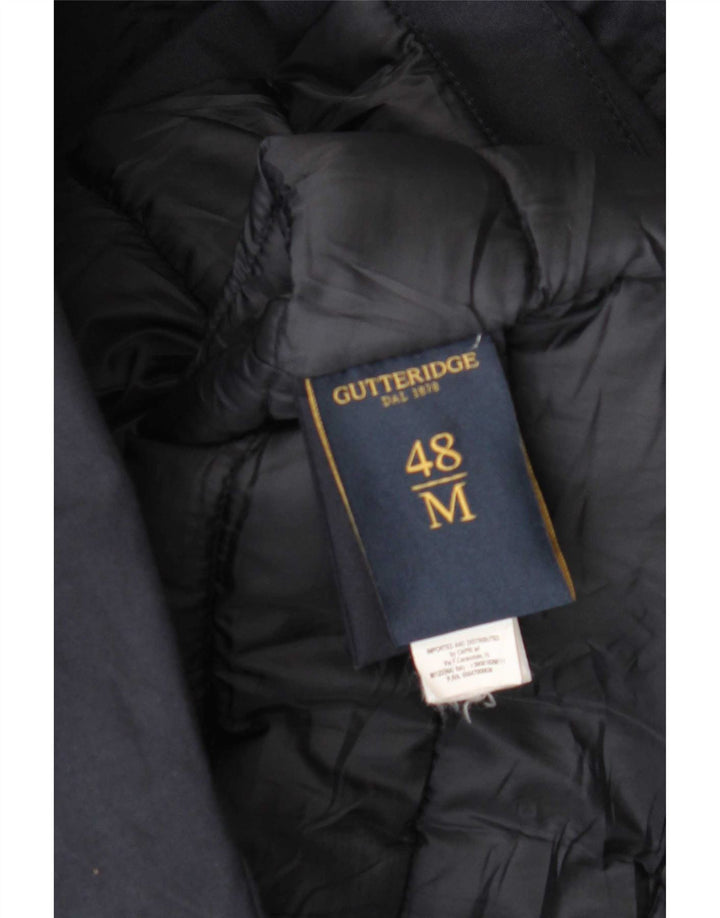 Gutteridge Ανδρικό παλτό με κουκούλα IT 48 Medium Navy Blue Polyester