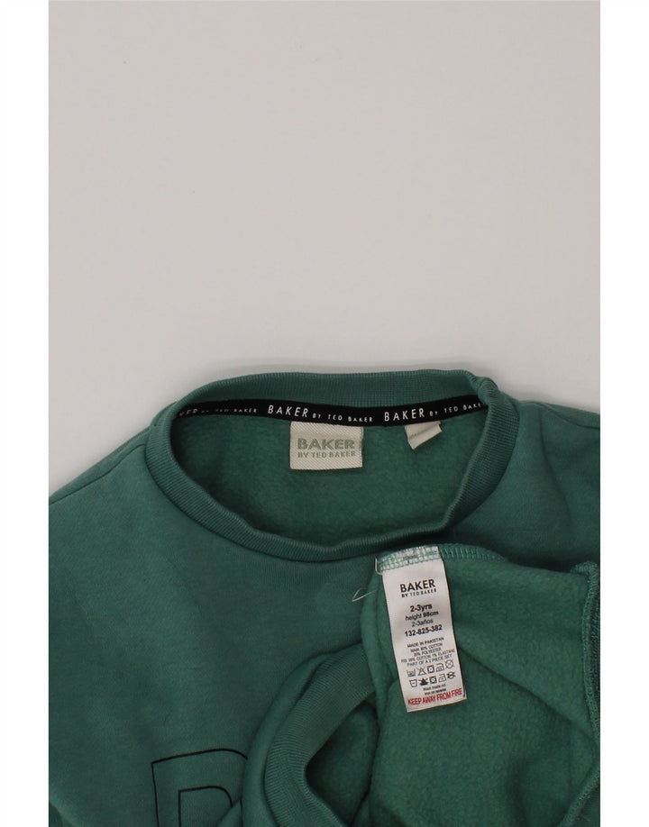 Γραφικό Φούτερ Ted Baker Boys Jumper 2-3 ετών Πράσινο βαμβακερό