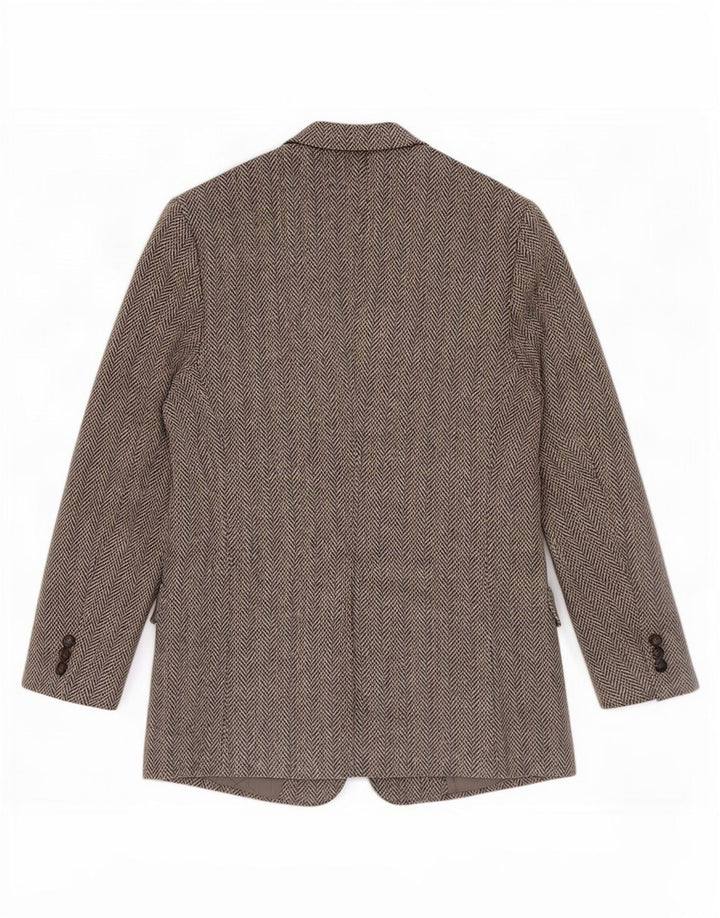 Harris Tweed Ανδρικό σακάκι σακάκι με κανονική εφαρμογή UK 42 Μεσαίο γκρι ψαροκόκκαλο