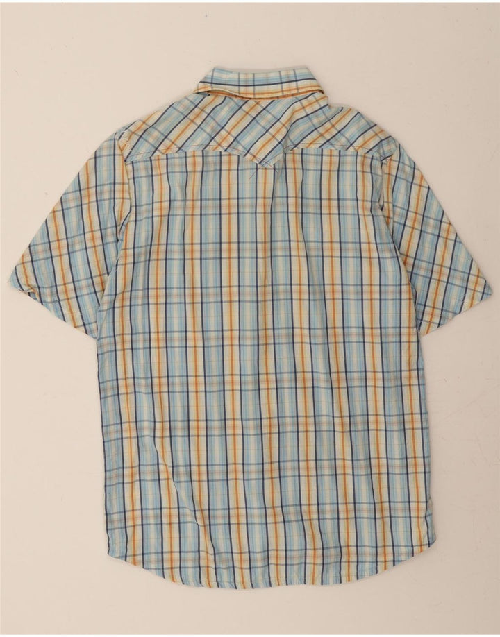 HURLEY Mens Short Sleeve Shirt Medium Blue Check Cotton Vintage Hurley and Second-Hand Hurley from Messina Hembry 