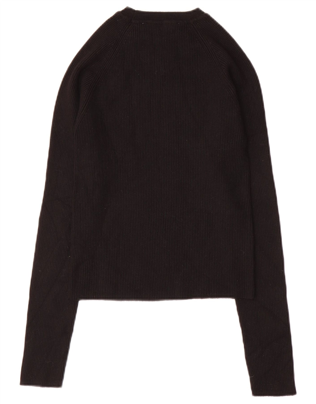 Zara Γυναικείο Crop Top μακρυμάνικο UK 12 μεσαία μαύρη βισκόζη