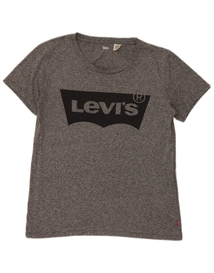 Γυναικείο γραφικό μπλουζάκι Levi's Top UK 10 Small Grey Flecked Polyester