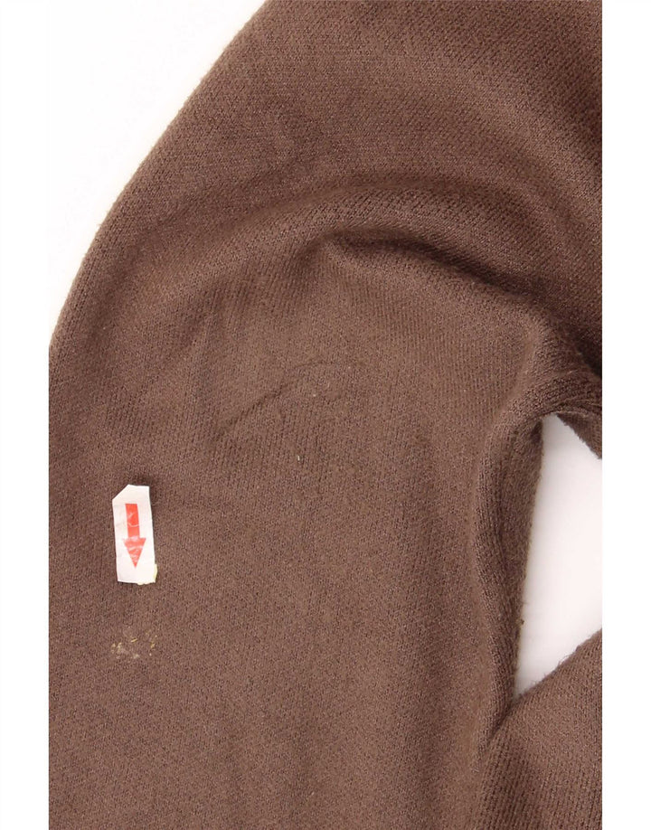 Ανδρικό πουλόβερ ζακέτα Massimo Dutti σε μεγάλο καφέ βισκόζη