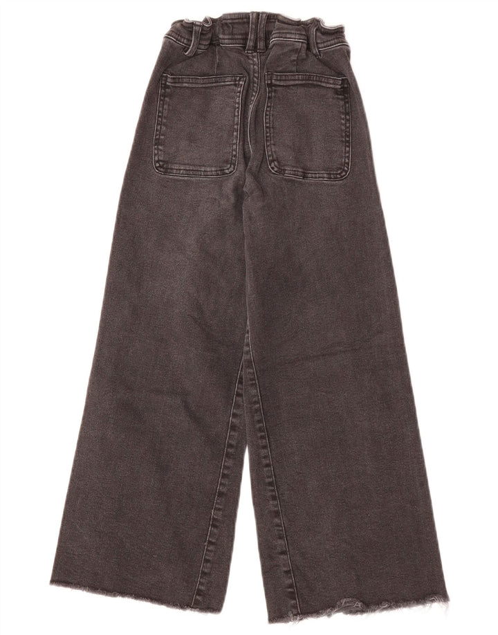 Φαρδύ τζιν ψηλόμεσο ZARA για κορίτσια 7-8 ετών W22 L21 μαύρο βαμβακερό