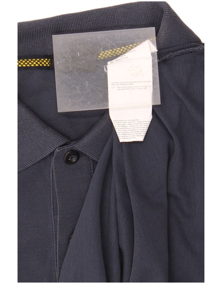 Ανδρικό πουκάμισο πόλο HUGO BOSS, μεγάλο μπλε ναυτικό βαμβακερό