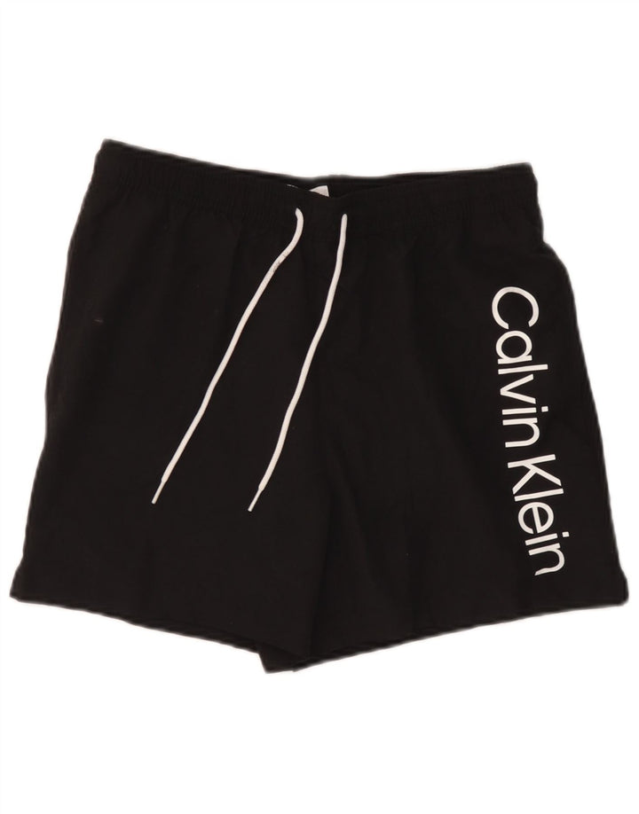 Γραφικό ανδρικό σορτς κολύμβησης Calvin Klein, μεσαίο μαύρο πολυεστέρα