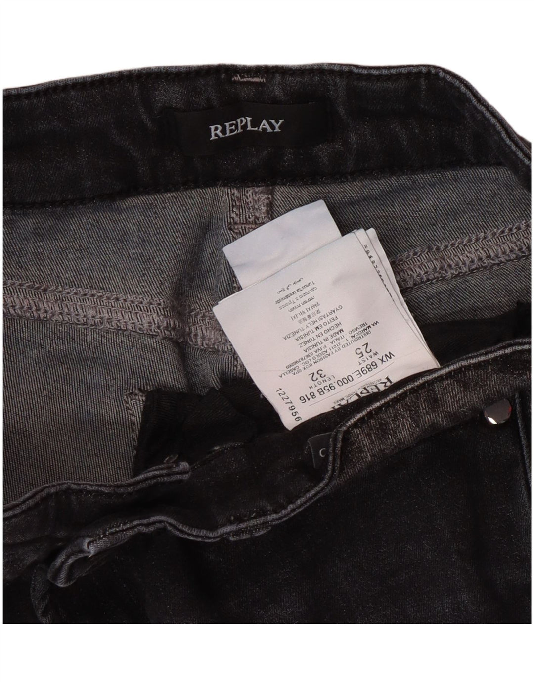 Replay Γυναικείο Super Skinny Jeans W25 L32 Γκρι βαμβακερό