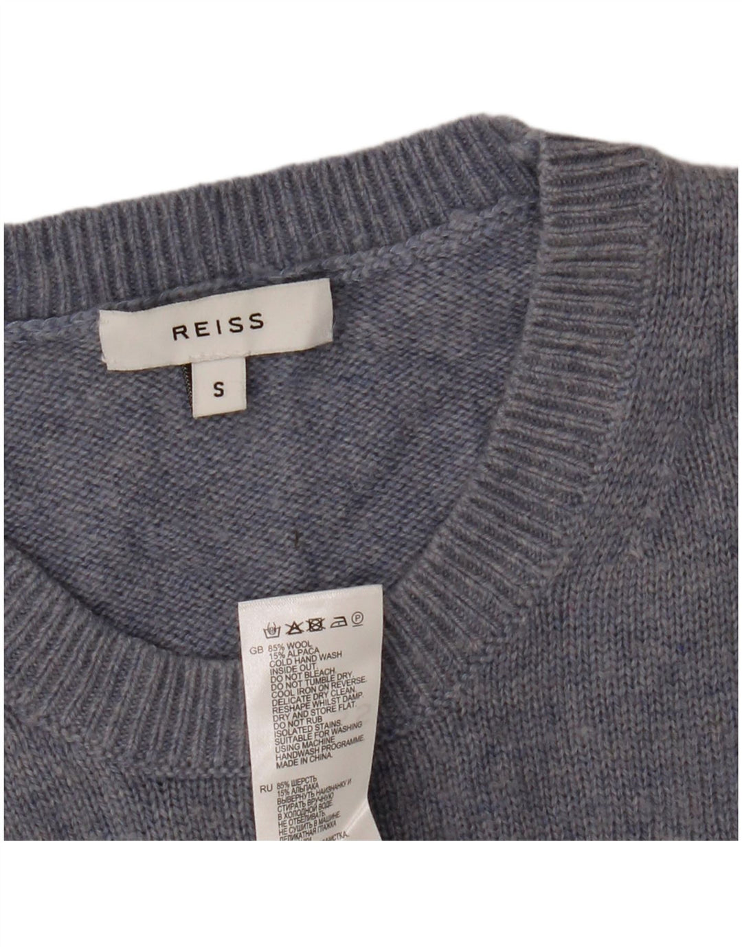 Ανδρικό πουλόβερ Reiss Crew Neck Jumper Μικρό Μπλε Μαλλί