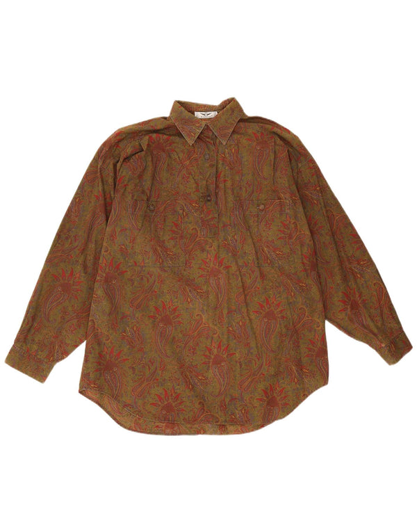 Calbros Γυναικείο πουλόβερ Πουκάμισο IT 44 Medium Khaki Paisley Βαμβακερό