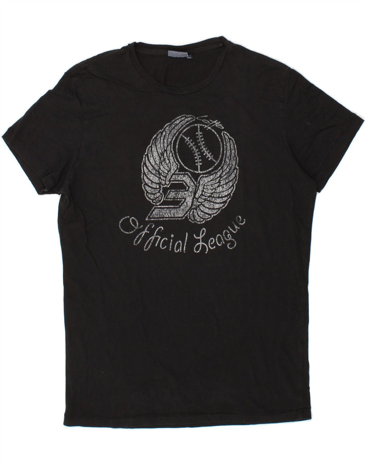 LOTTO Mens Graphic T-Shirt Top Large Black Vintage Lotto and Second-Hand Lotto from Messina Hembry 