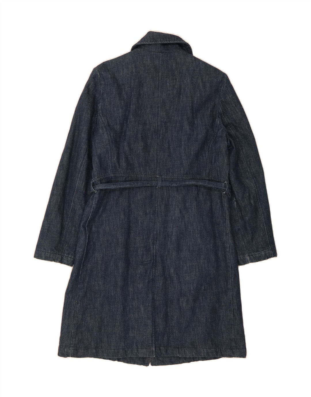 BENETTON Womens Overcoat UK 14 Medium Navy Blue Cotton Vintage Benetton and Second-Hand Benetton from Messina Hembry 