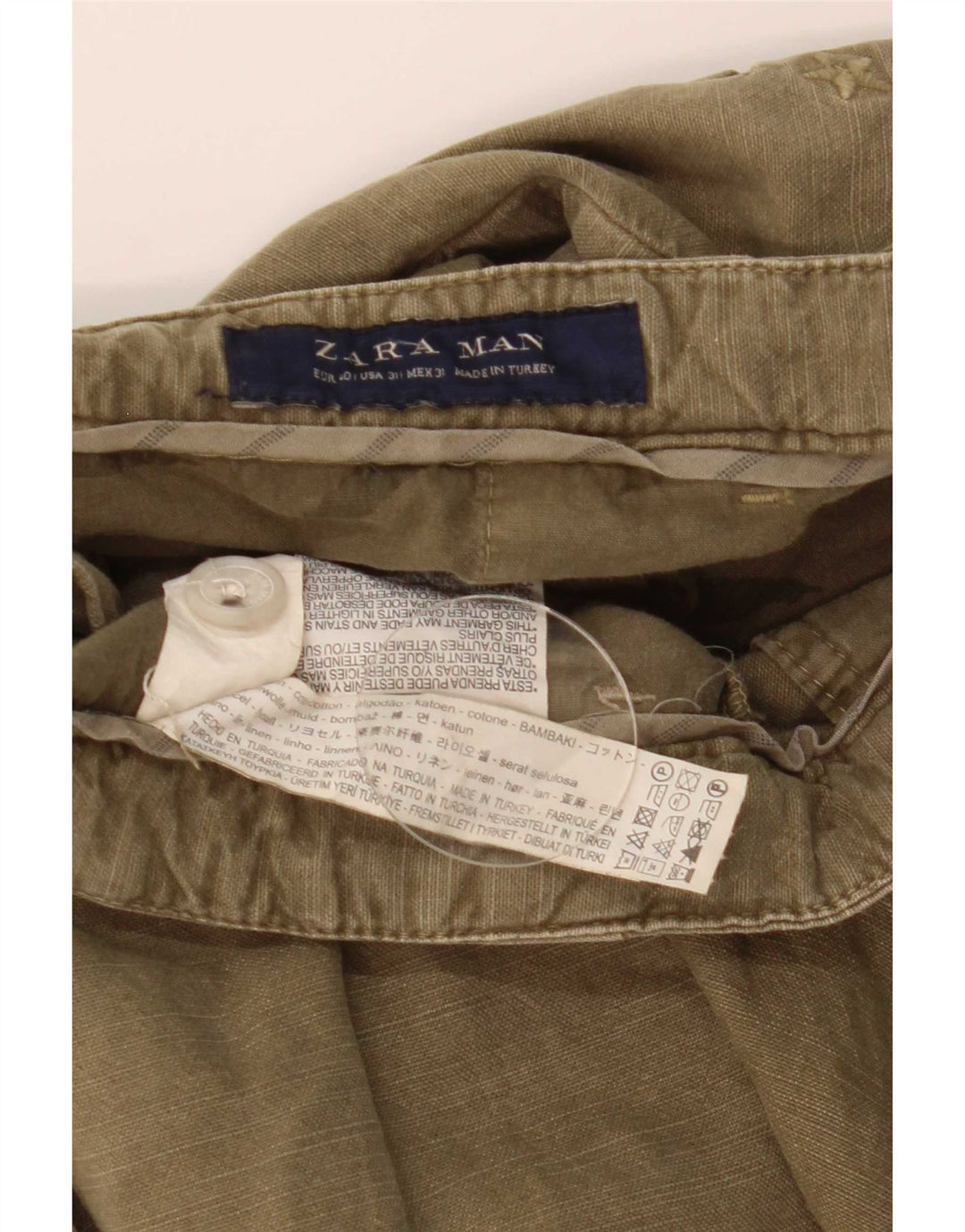 Zara Ανδρικό σορτς Chino EU 40 Medium W31 Χακί βαμβακερό