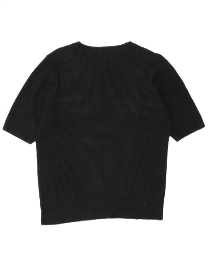 Marks & Spencer Γυναικείο T-Shirt Top UK 12 Medium Black Viscose