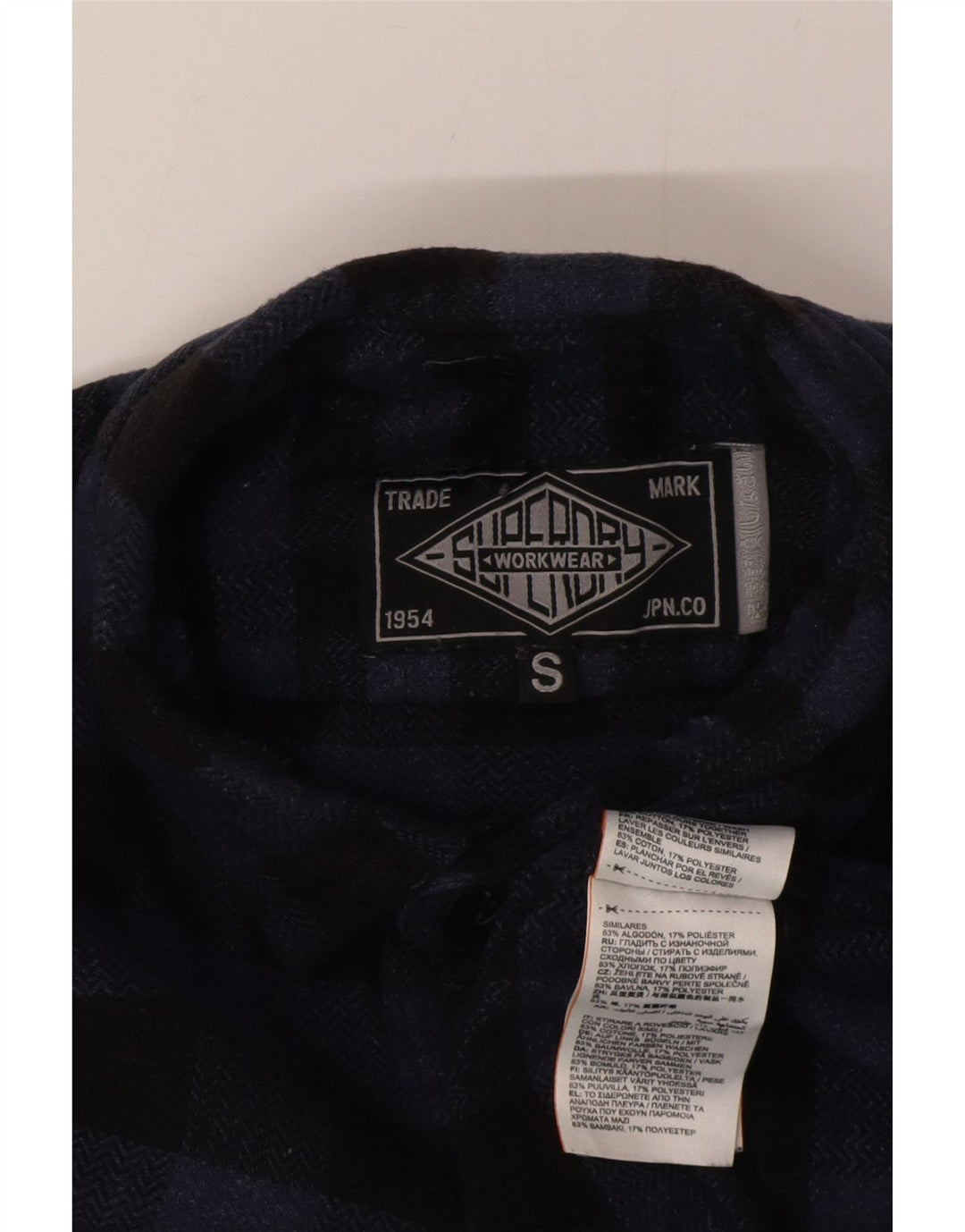 Ανδρικό φανελένιο πουκάμισο Superdry Μικρό μπλε ναυτικό, βαμβακερό