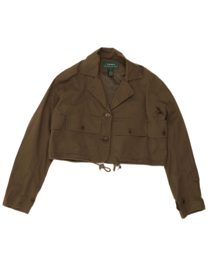 Ralph Lauren Γυναικείο Crop Utility Jacket UK 10 Small Khaki Cotton