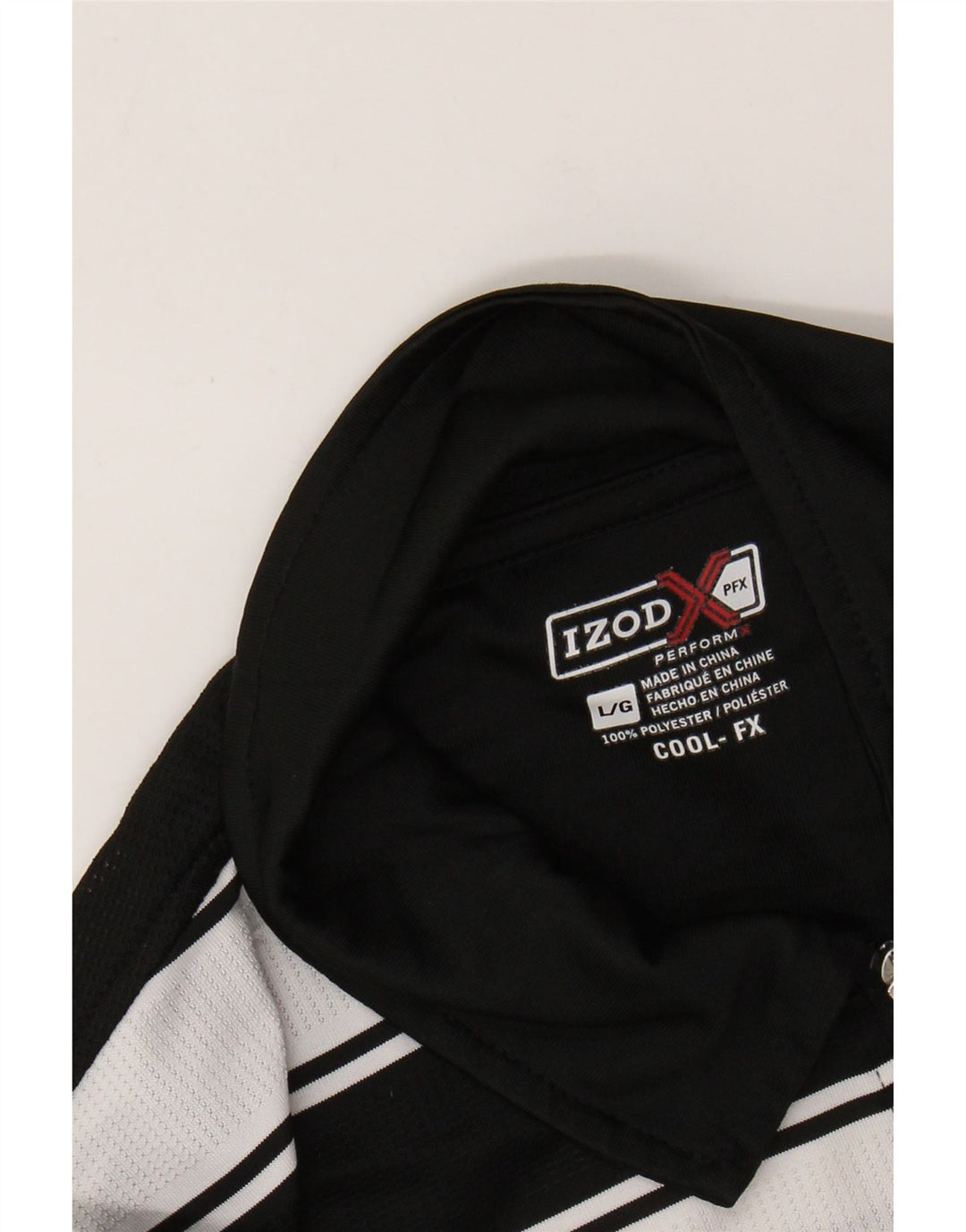 Ανδρικό μπλουζάκι ράγκμπι πόλο IZOD με μεγάλο μαύρο ριγέ πολυεστέρα