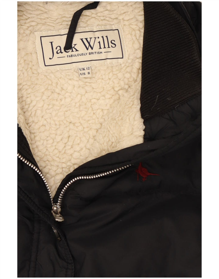 Jack Wills Γυναικείο Μπουφάν Sherpa UK 12 Medium Black Nylon
