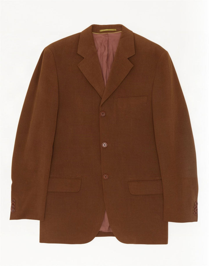 Massimo Dutti Ανδρικό σακάκι μπλέιζερ με 3 κουμπιά EU 46 Μικρό καφέ βαμβακερό