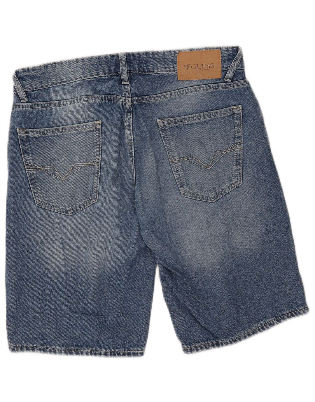 Γυναικείο τζιν σορτς Guess W30 μεσαίο μπλε βαμβακερό