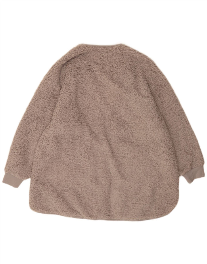 Marks & Spencer Γυναικείο Oversized Open Fleece Πανωφόρι UK 18 XL Γκρι