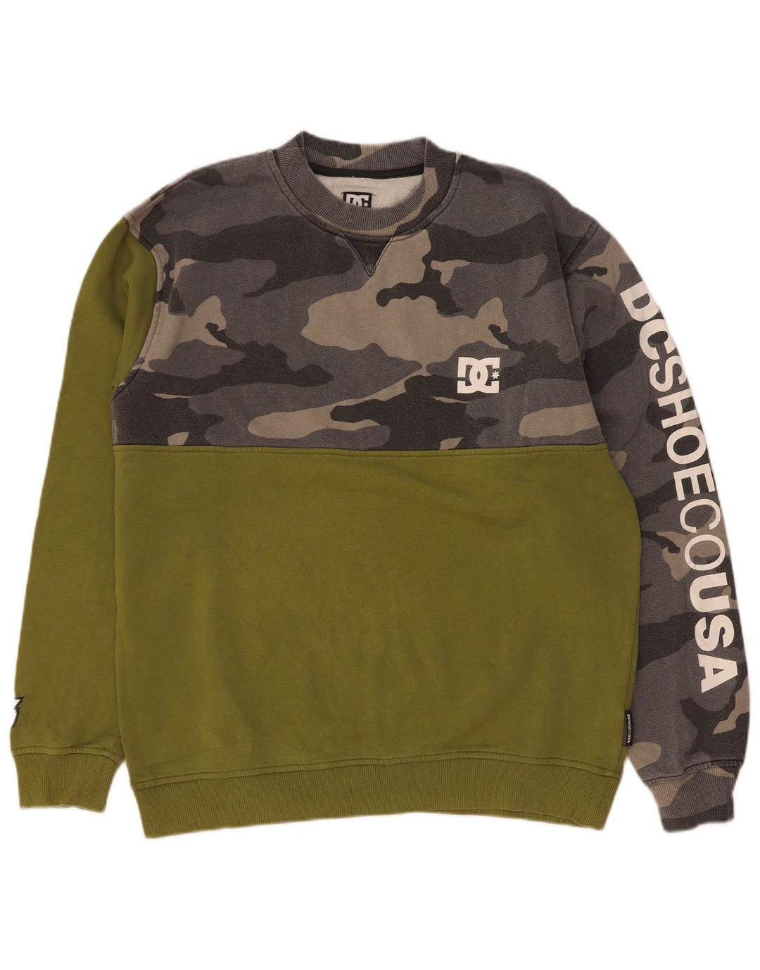 Ανδρικό γραφικό φούτερ DC Jumper Μεγάλο πράσινο βαμβακερό καμουφλάζ