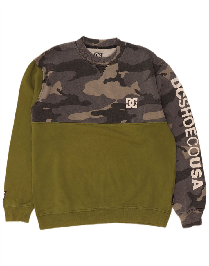Ανδρικό γραφικό φούτερ DC Jumper Μεγάλο πράσινο βαμβακερό καμουφλάζ