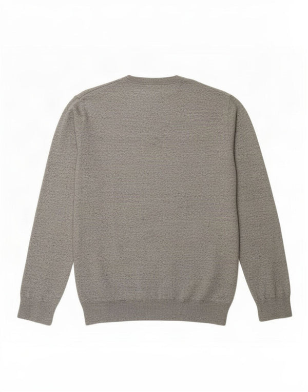 Marks & Spencer Ανδρικό πουλόβερ με λαιμόκοψη 2XL Γκρι βαμβακερό