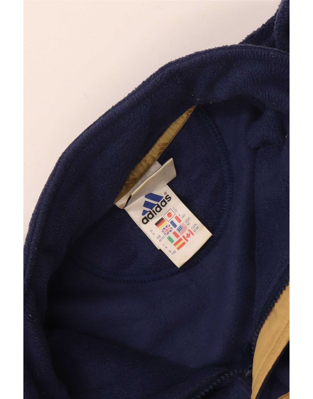Adidas Ανδρικό φερμουάρ με φερμουάρ Fleece UK 40/42 Medium Navy Blue Polyester
