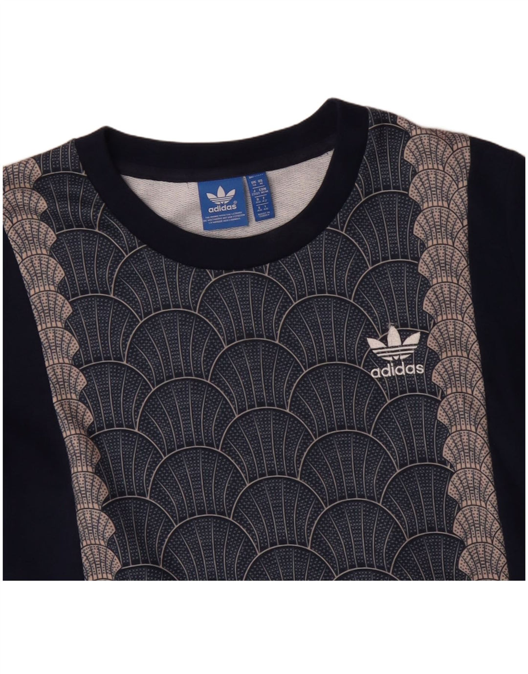 Γυναικείο γραφικό φούτερ ADIDAS Jumper UK 14 Medium Navy Blue Geometric
