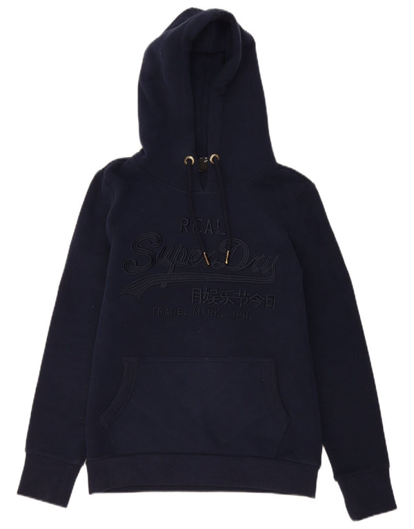 Γυναικείο γραφικό κουκούλα SUPERDRY UK 10 Small Navy Blue Cotton