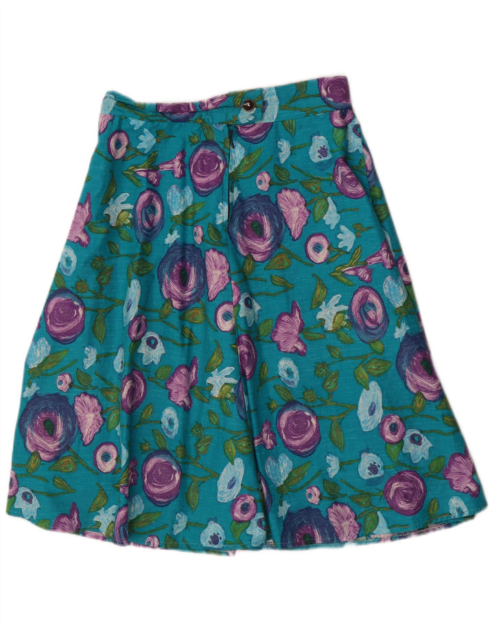 VINTAGE Γυναικεία Φούστα σε A-Line W28 Medium Blue Floral