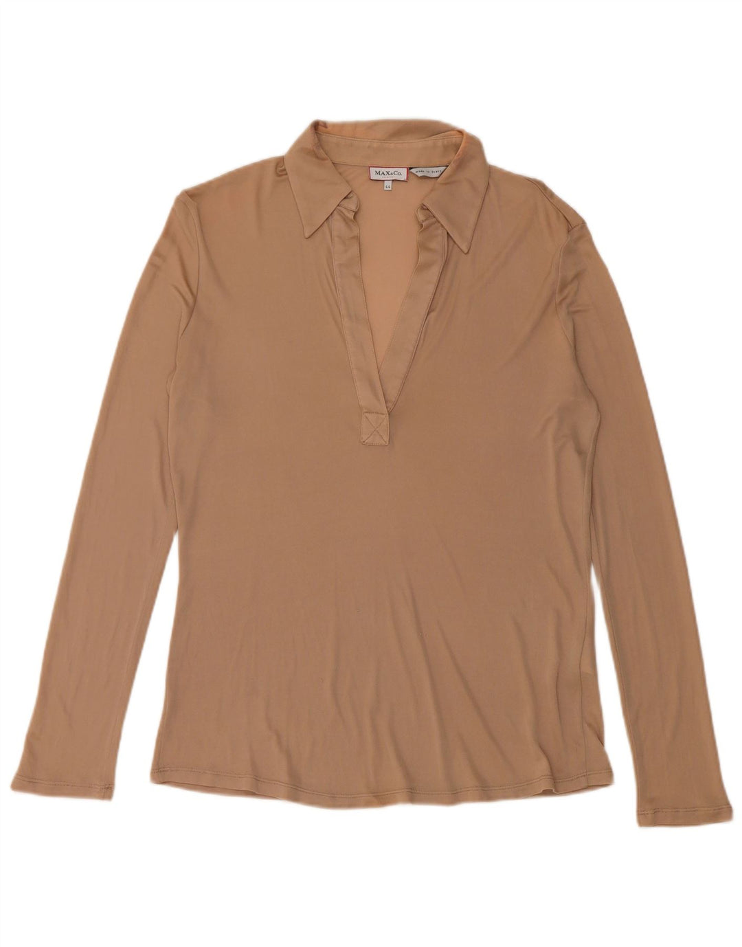 Max & Co. Γυναικείο μακρυμάνικο μπλουζάκι πόλο UK 12 Medium Beige