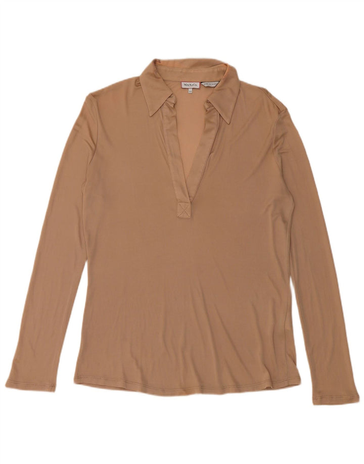 Max & Co. Γυναικείο μακρυμάνικο μπλουζάκι πόλο UK 12 Medium Beige