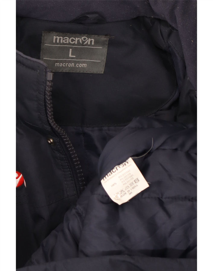 Macron Ανδρικό γραφικό μπουφάν με κουκούλα UK 40 Large Navy Blue Polyester