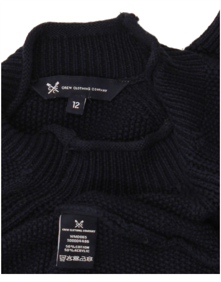 CREW CLOTHING Γυναικείο πουλόβερ με λαιμό χελώνα UK 12 Medium Navy Blue