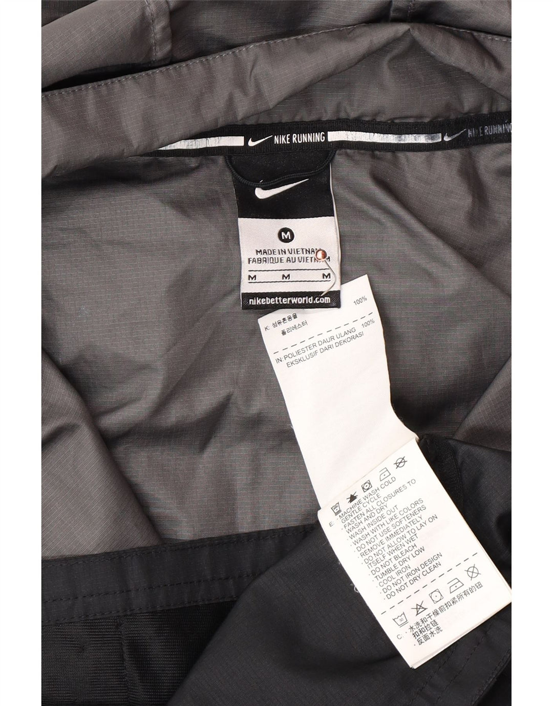 Ανδρικό μπουφάν βροχής NIKE με κουκούλα UK 38 Medium Black Colorblock Πολυεστέρας