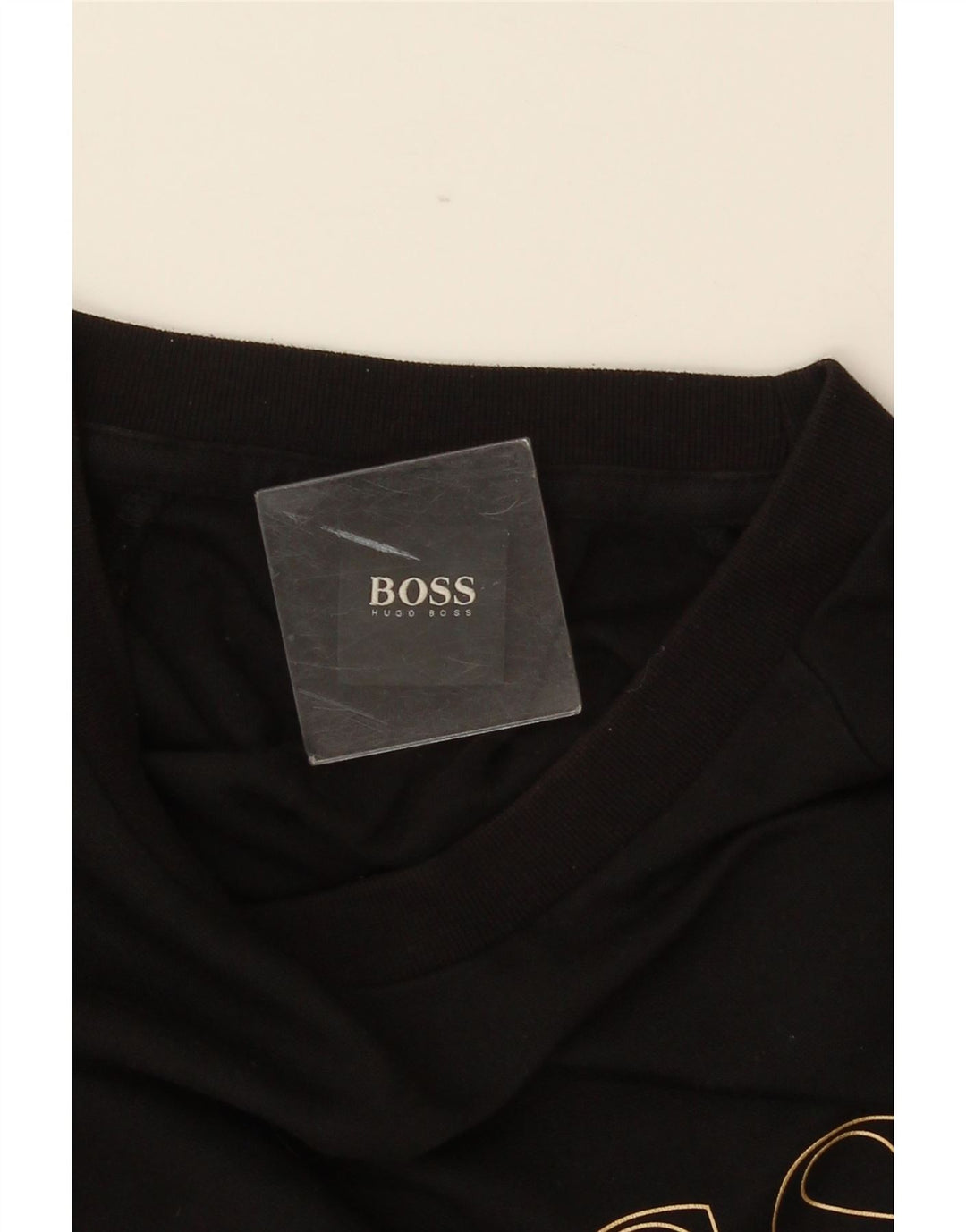 Ανδρικό γραφικό φούτερ HUGO BOSS, μεσαίο μαύρο βαμβακερό