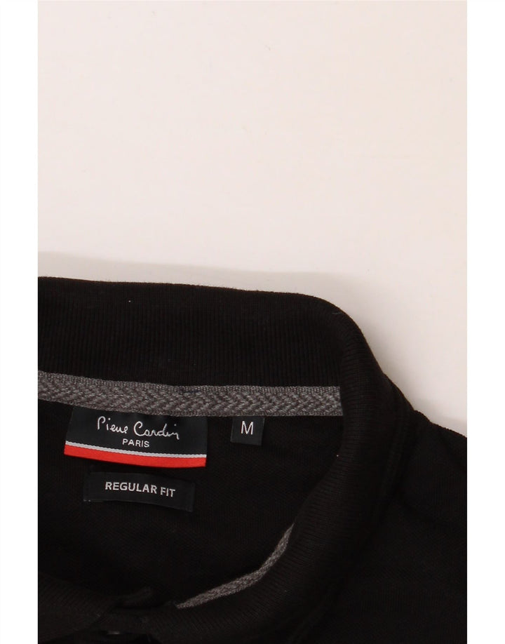 PIERRE CARDIN Mens Paris Regular Fit Long Sleeve Polo Shirt Medium Black Vintage Pierre Cardin and Second-Hand Pierre Cardin from Messina Hembry 