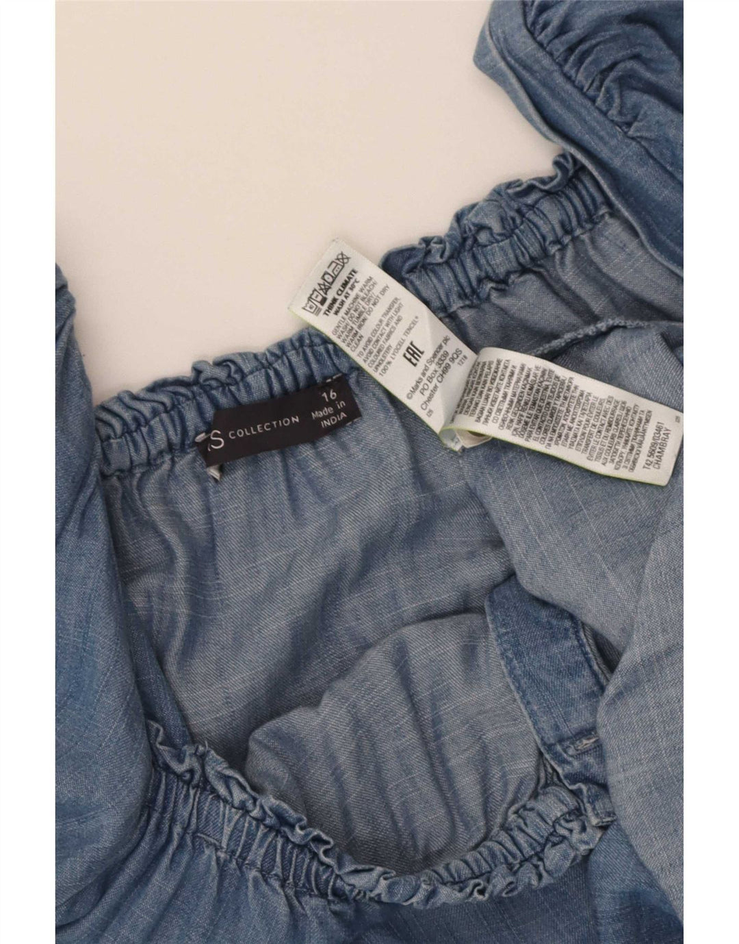 Marks & Spencer Γυναικείο Maxi Φόρεμα UK 16 Large Blue Lyocell