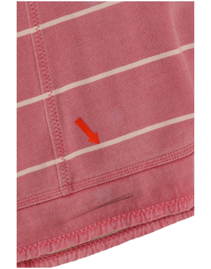 FAT FACE Womens Zip Neck Sweatshirt Jumper UK 12 Medium Pink Striped