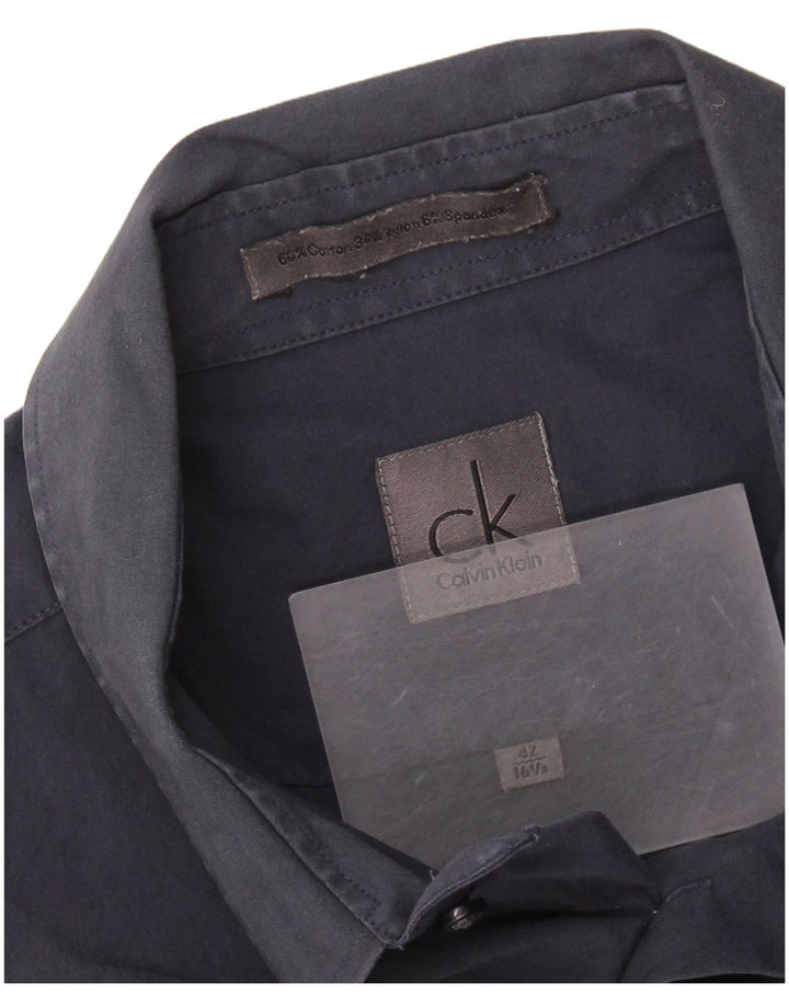 Ανδρικό πουκάμισο CALVIN KLEIN Νούμερο 42 16 1/2 Large Navy Blue από βαμβάκι